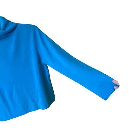 VTG Parisian Signature 100% Cashmere Turtleneck Sweater Turquoise L Hong Kong - Picture 4 of 6